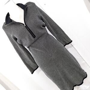 Lauren Ralph Lauren Black and White Long Sleeve Dress